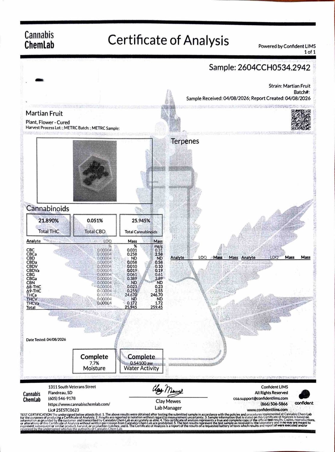 Martian Fruit THCA Flower - 24.67% (IH)