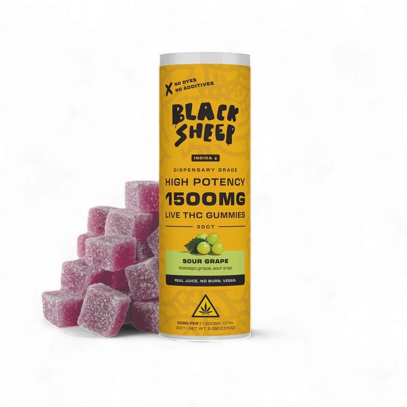 BLACK SHEEP Live THC Gummies (30CT), Strain: Sour Grape (I)