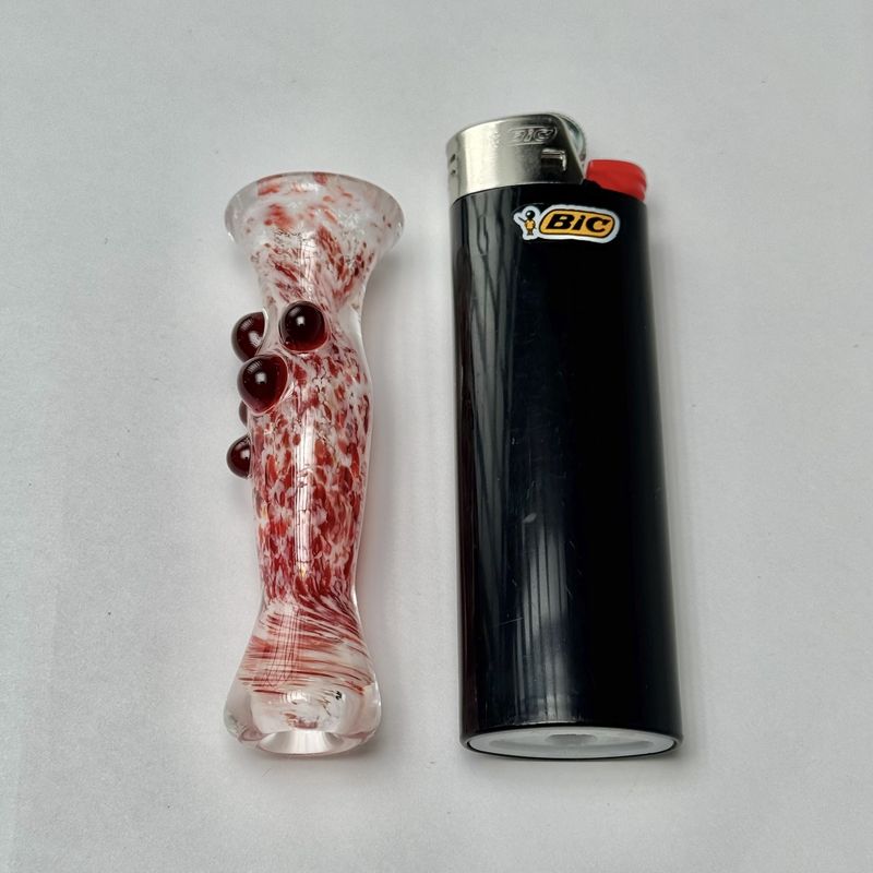 Dotted Frit Chillum by Munster Glass - B