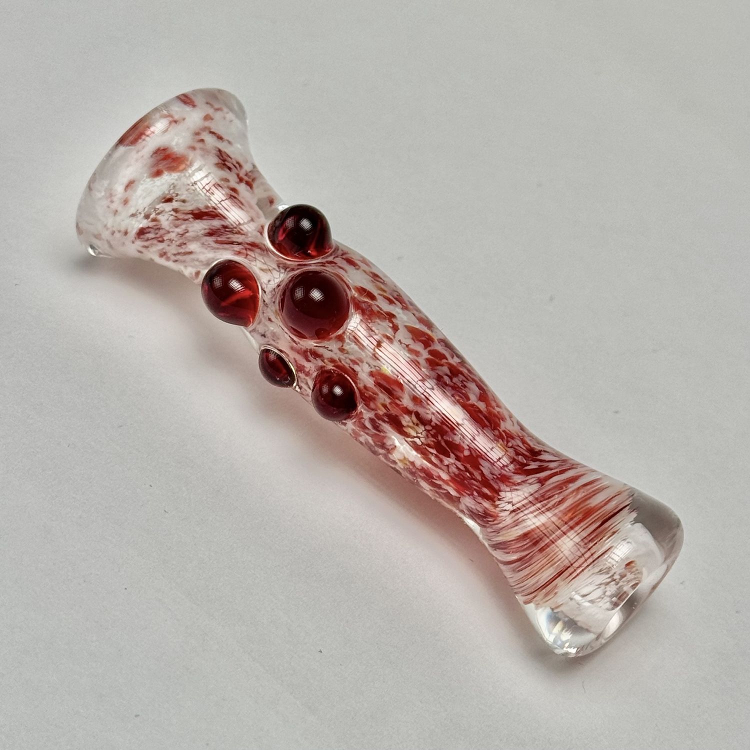 Dotted Frit Chillum by Munster Glass - B