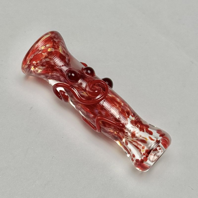 Dotted Frit Chillum by Munster Glass - E