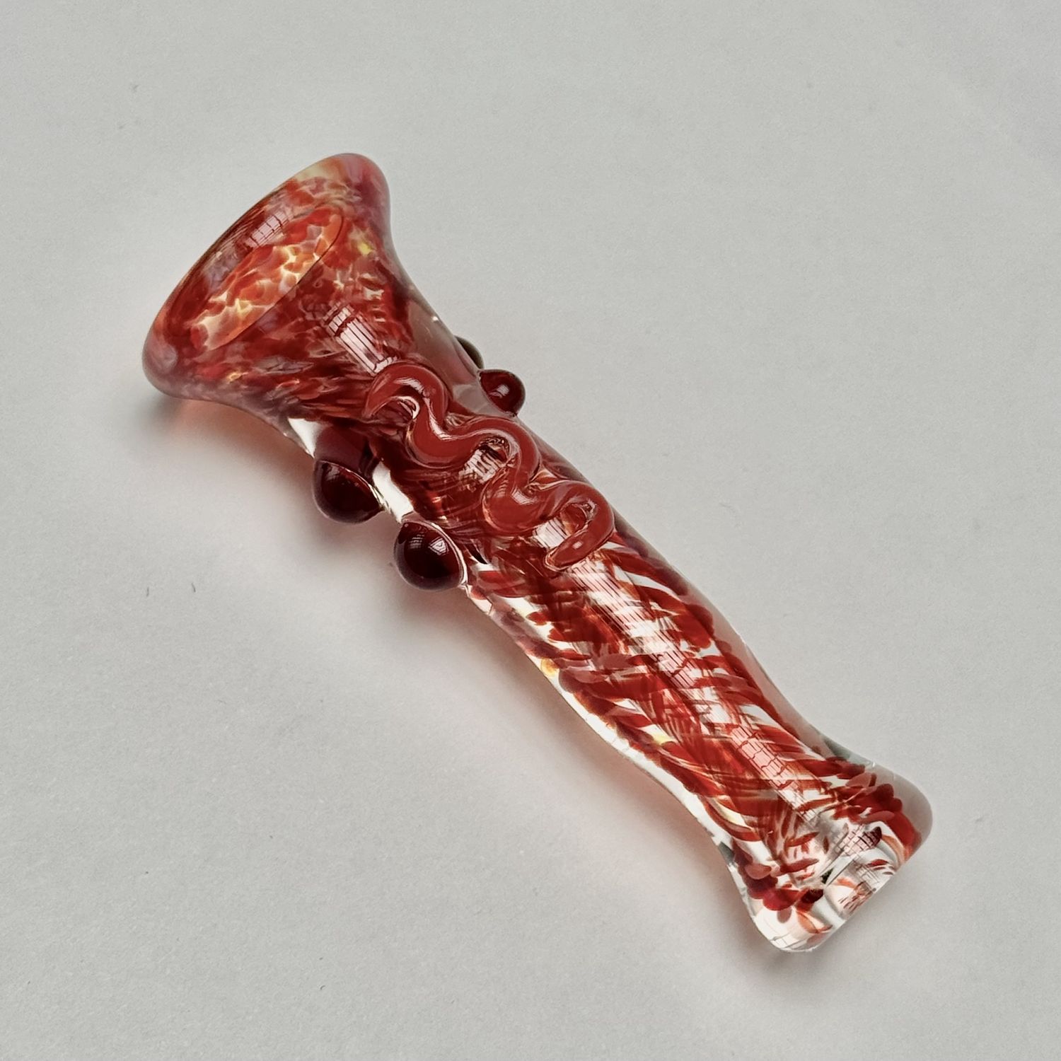Dotted Frit Chillum by Munster Glass - G