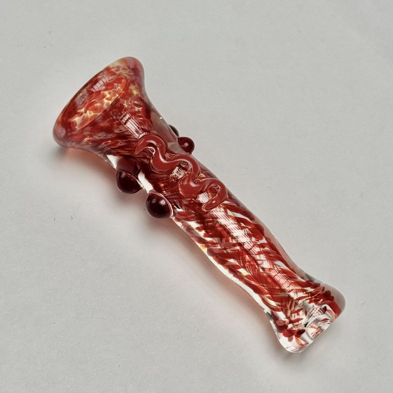 Dotted Frit Chillum by Munster Glass - G
