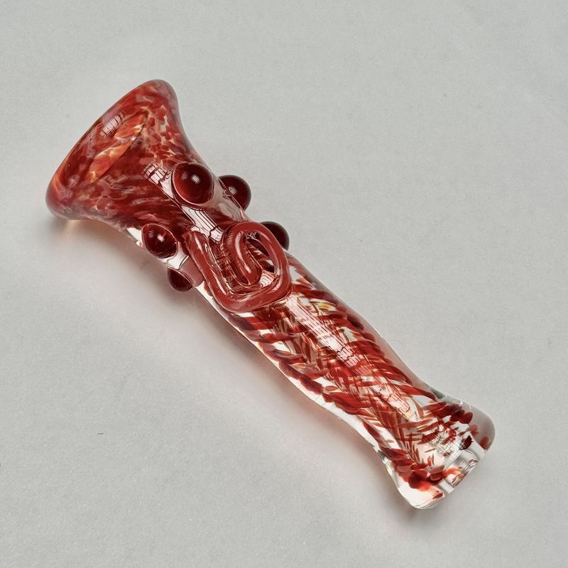 Dotted Frit Chillum by Munster Glass - G