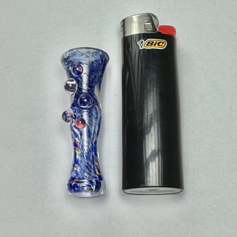 Dotted Frit Chillum by Munster Glass - H