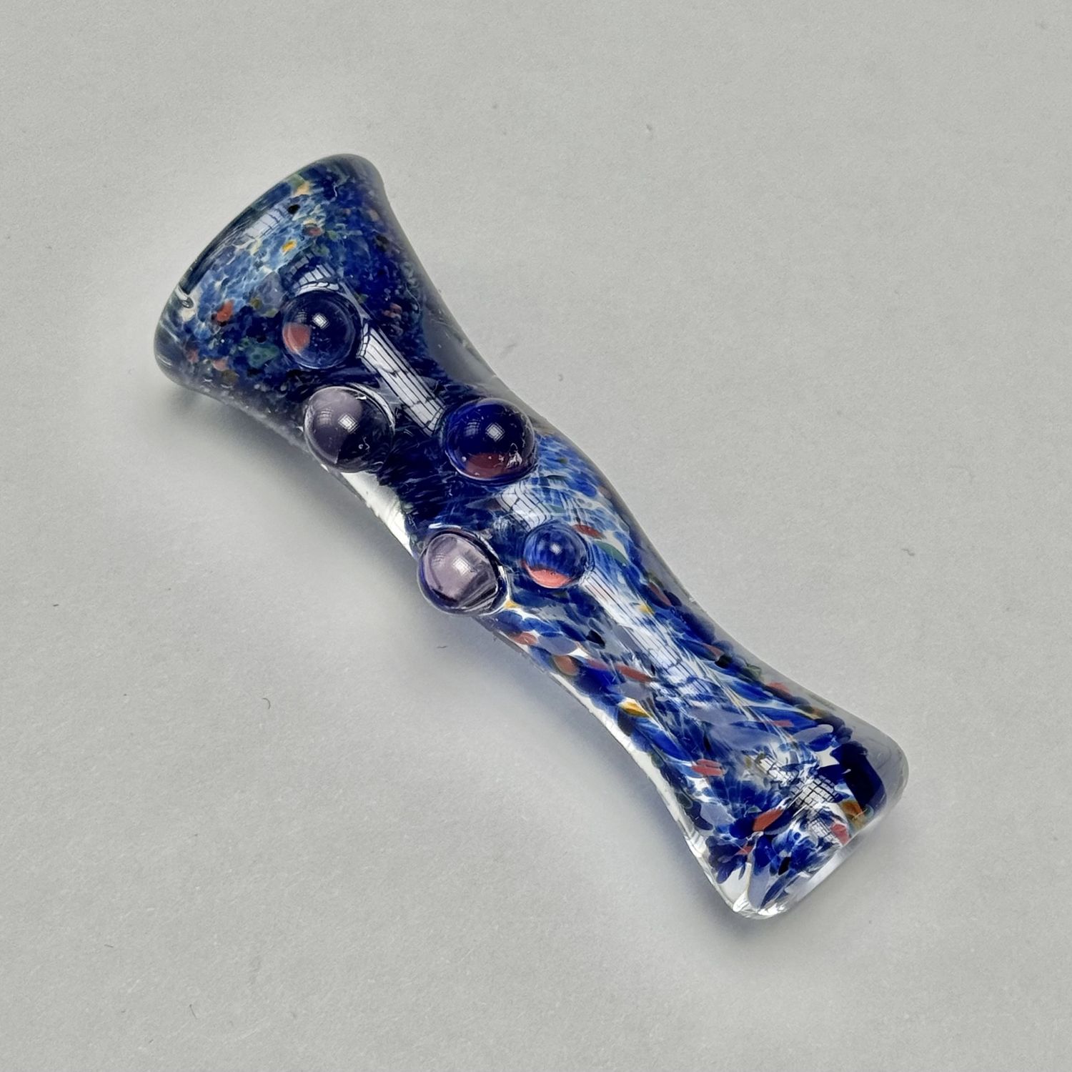 Dotted Frit Chillum by Munster Glass - H