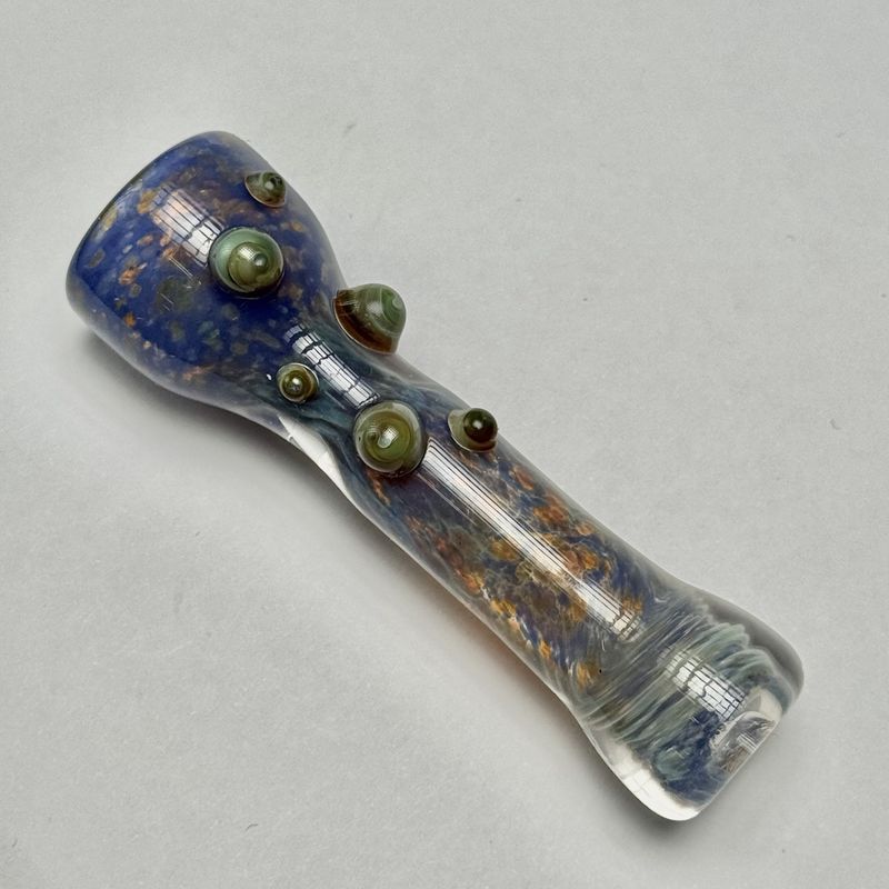 Dotted Frit Chillum by Munster Glass - I