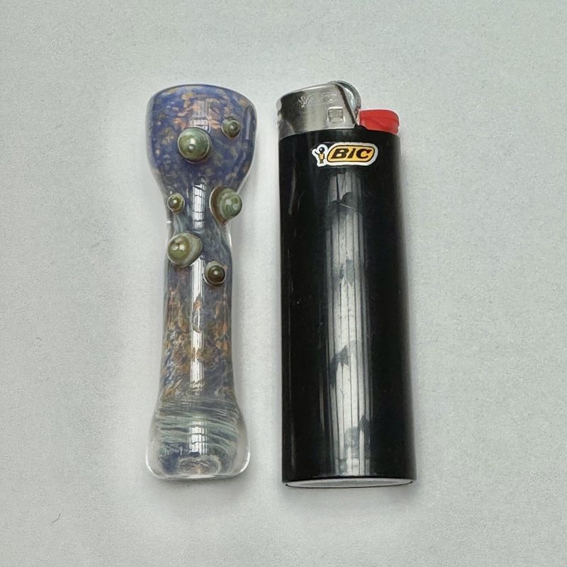 Dotted Frit Chillum by Munster Glass - I