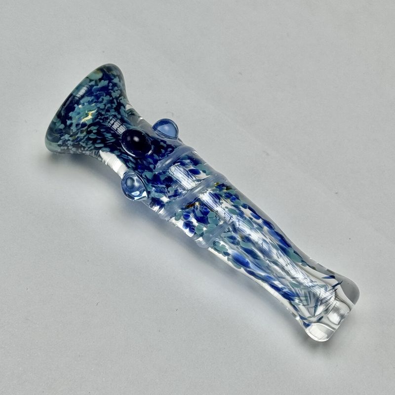 Dotted Frit Chillum by Munster Glass - C