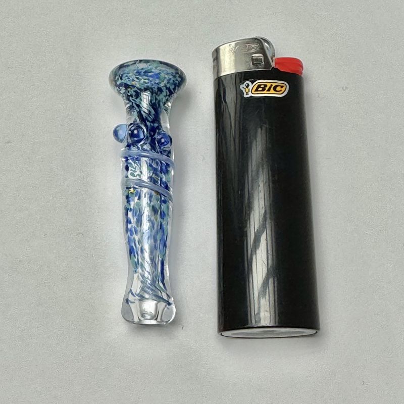 Dotted Frit Chillum by Munster Glass - C