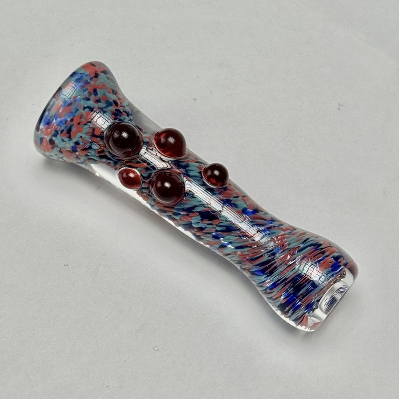 Dotted Frit Chillum by Munster Glass - D
