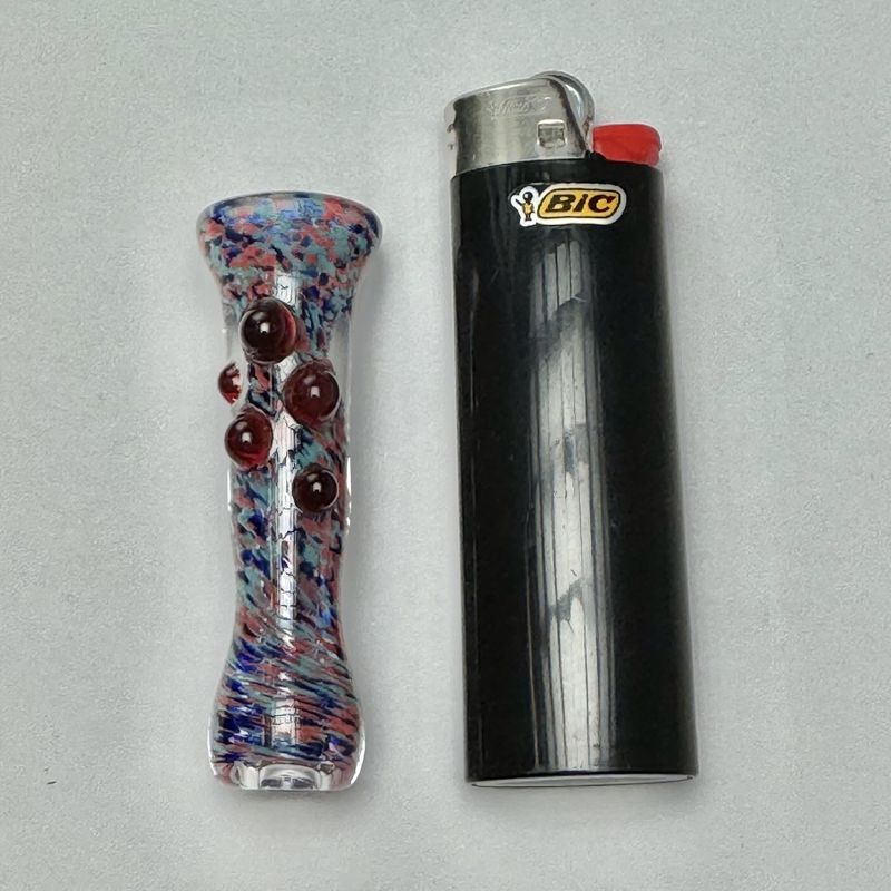 Dotted Frit Chillum by Munster Glass - D