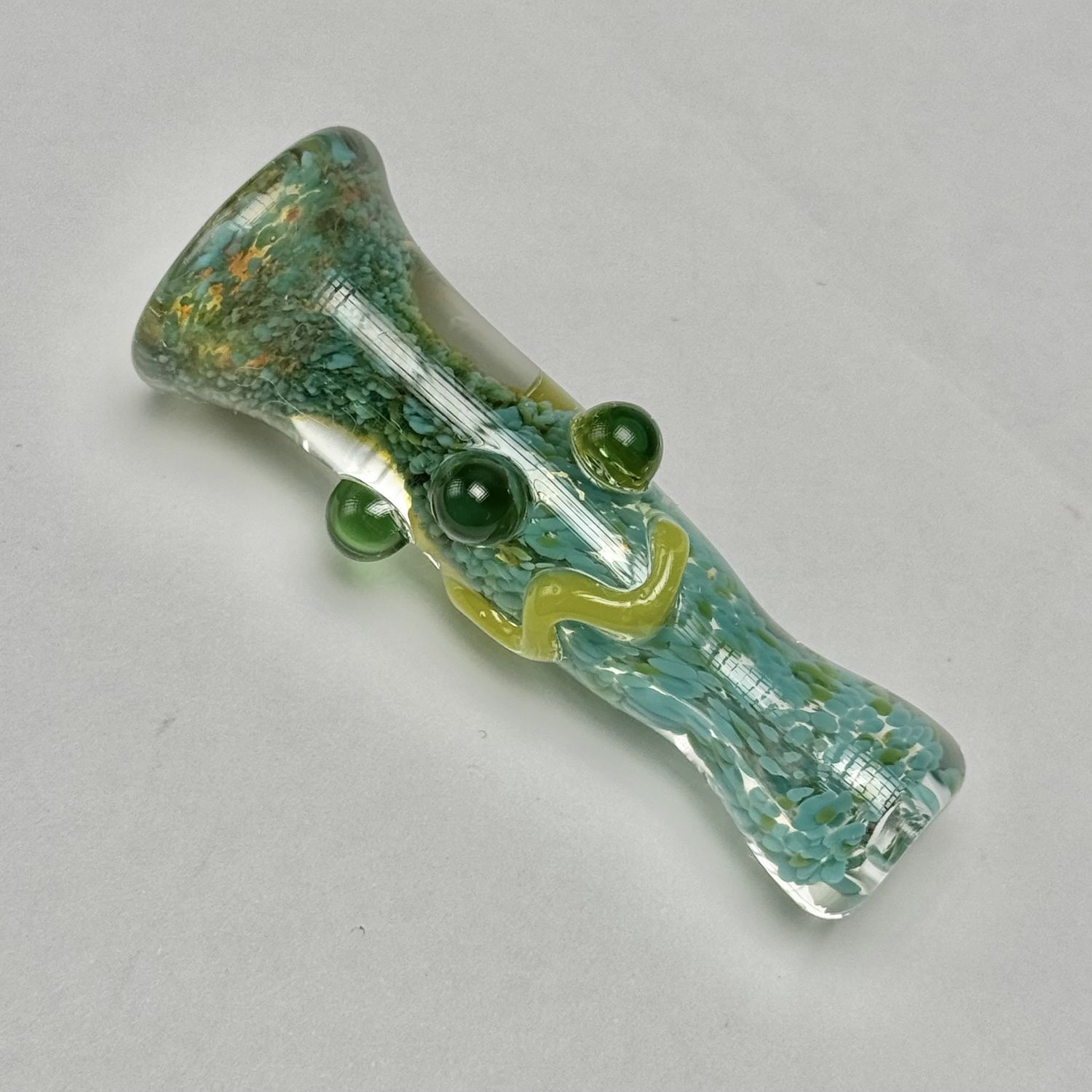 Dotted Frit Chillum by Munster Glass - F