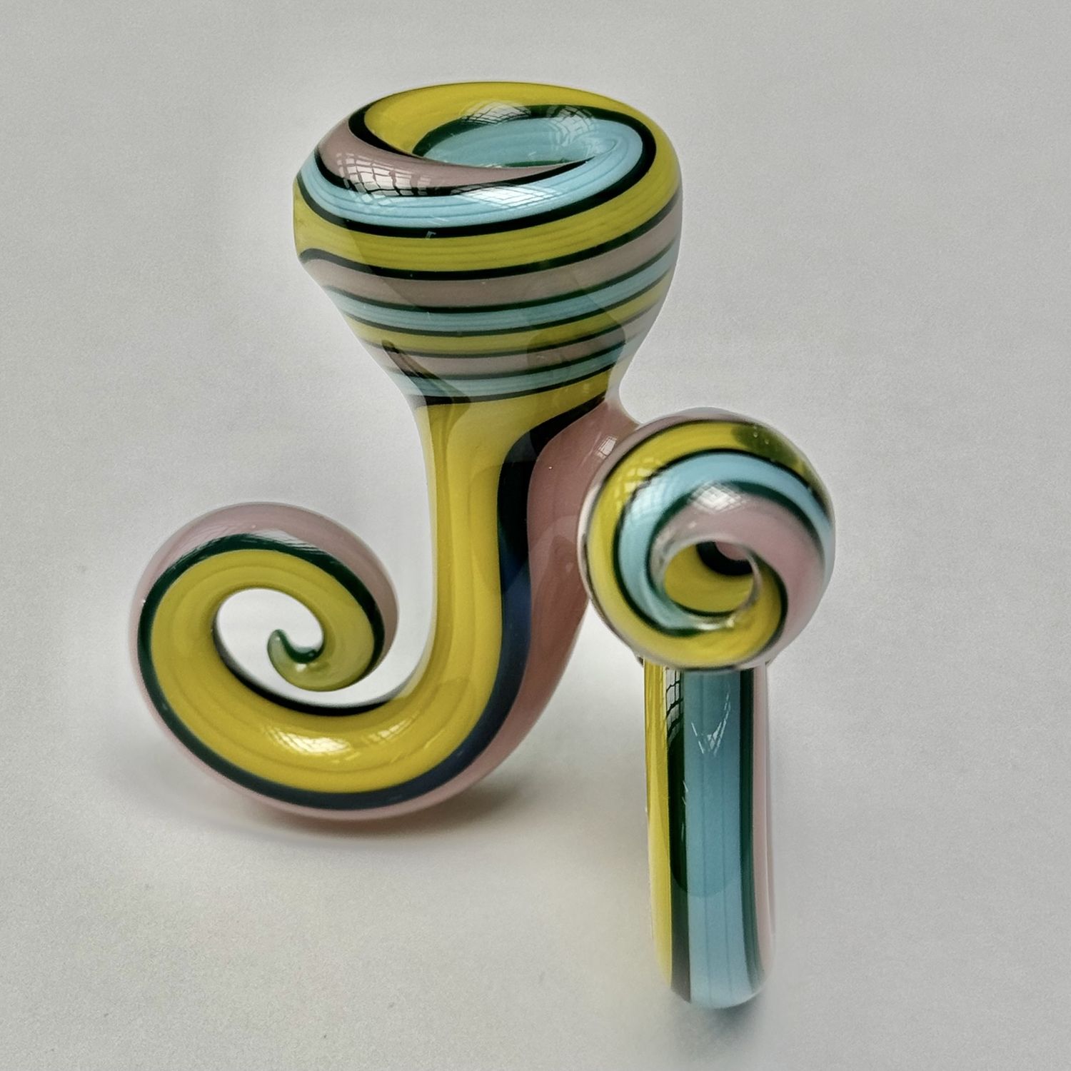 Two-Piece Curly Pipe by JEM Glass - B