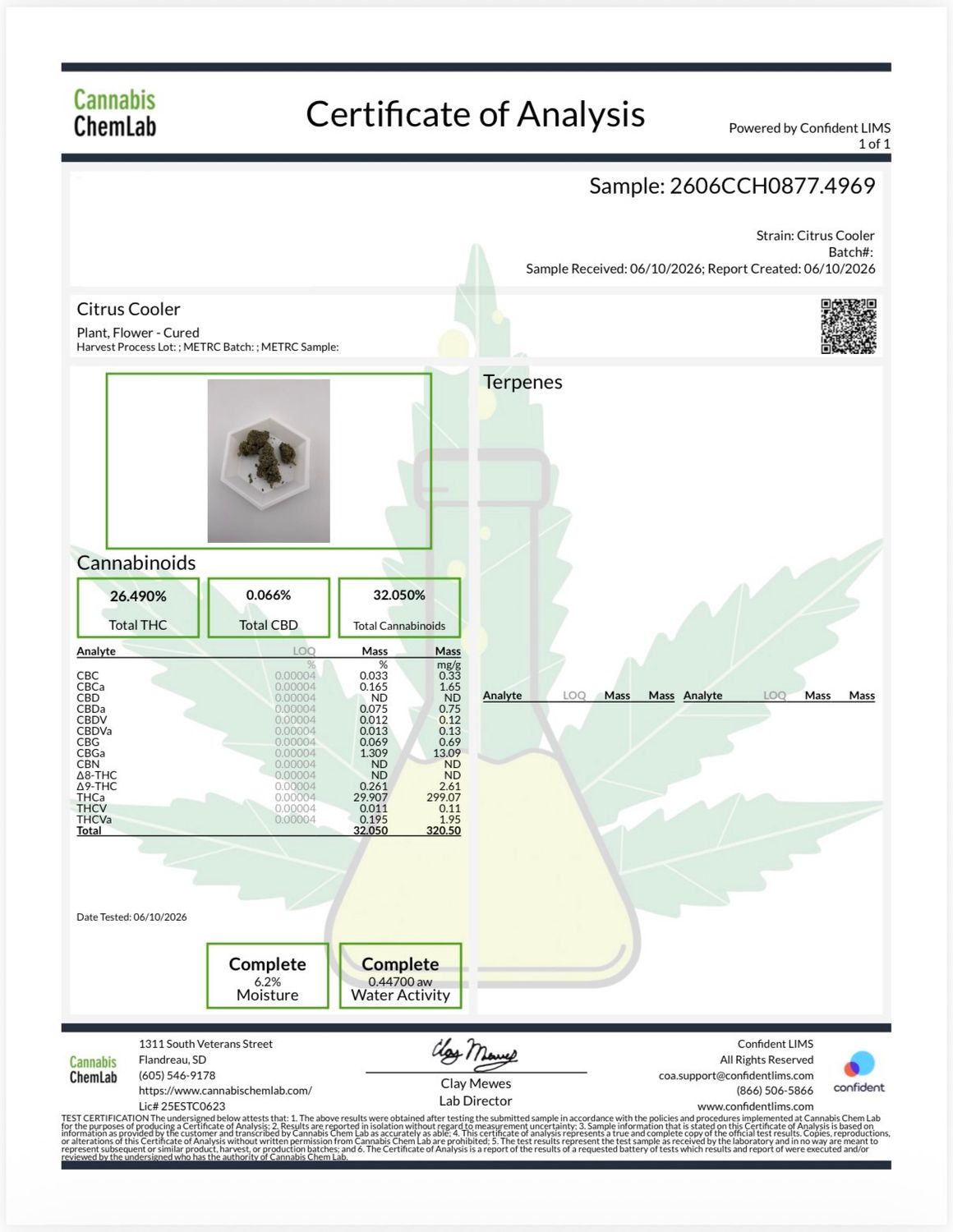 Citrus Cooler THCA Flower 29.91% (SH)