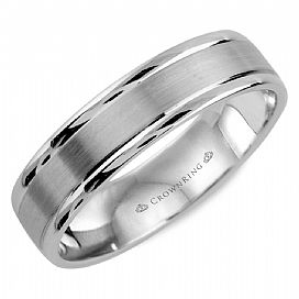 5.5 White gold men band