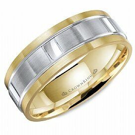 8 mm 2 tone gold men band