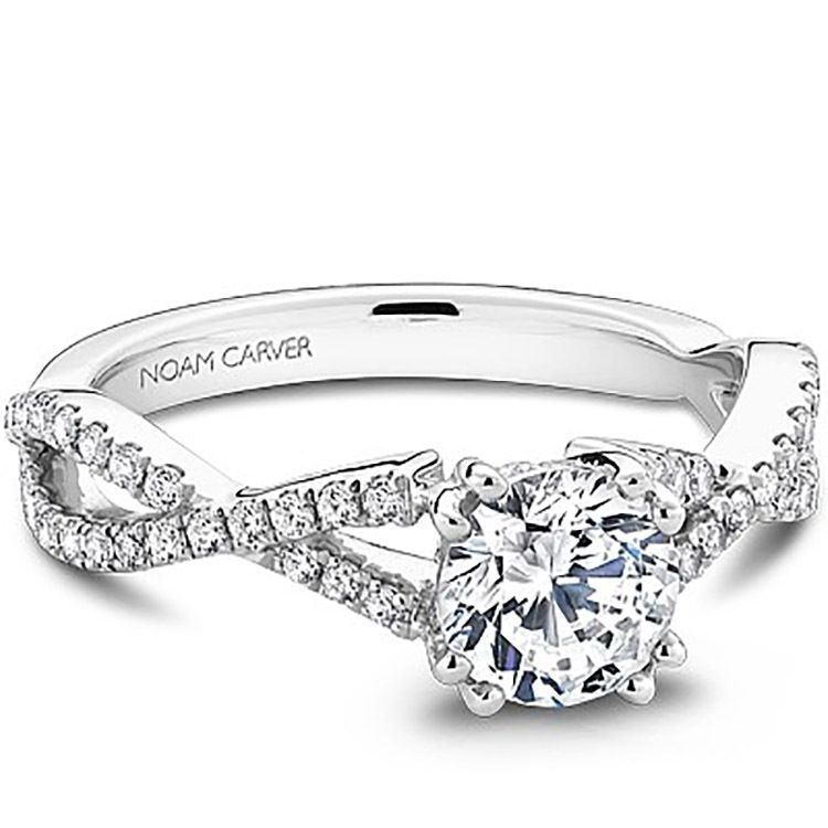 Cross Shank Solitaire Noam Carver Engagement Ring
