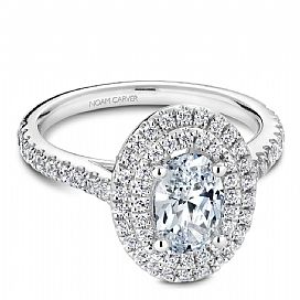 Double Halo Oval Engagement Ring