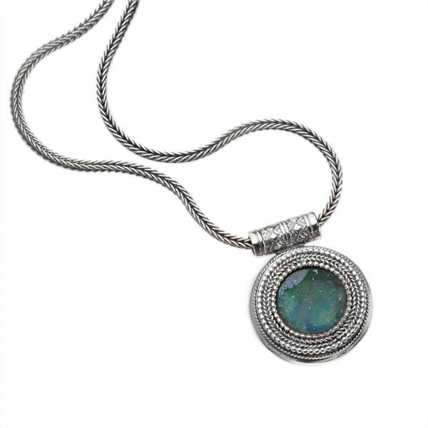 Silver Roman Glass Pendant