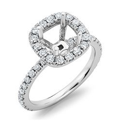 Cushion Halo Engagement Ring