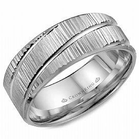 8 mm white gold men band