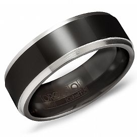 Black Cobalt CrownRing Men's Wedding Band
