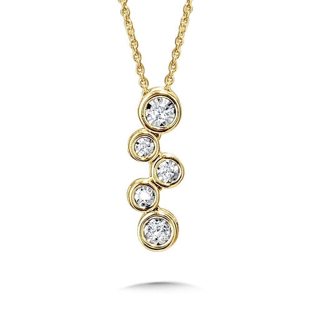 SCATTERED & CASCADING BEZEL-SET DIAMOND STAR PENDANT