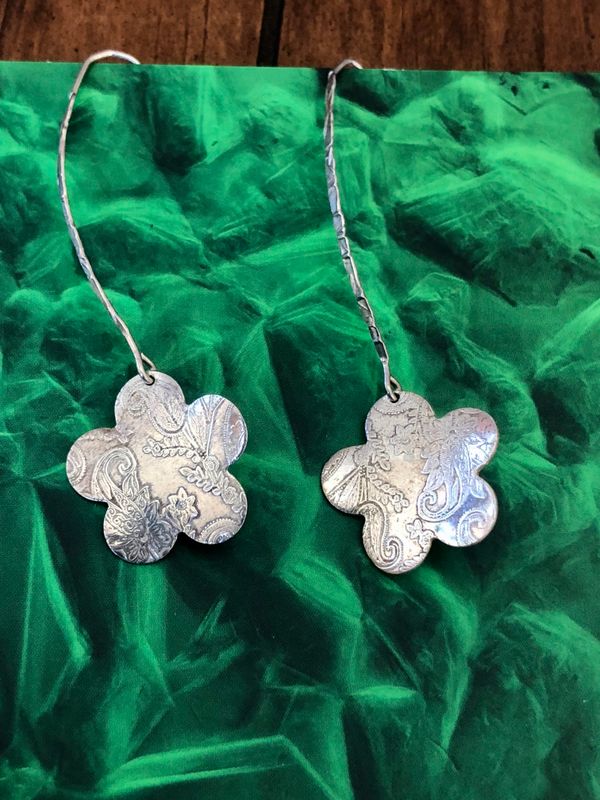 Sterling Silver Flower Earrings