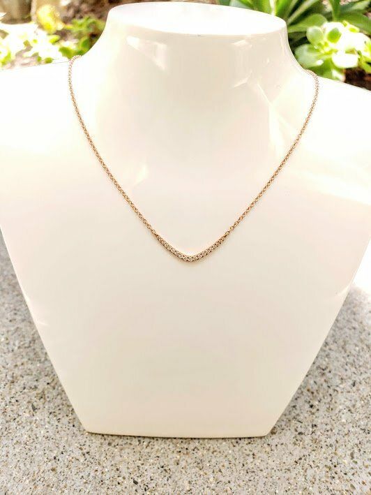 14K Rose Gold Diamond Raw Necklace
