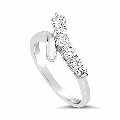 By-pass six stone journey ring
