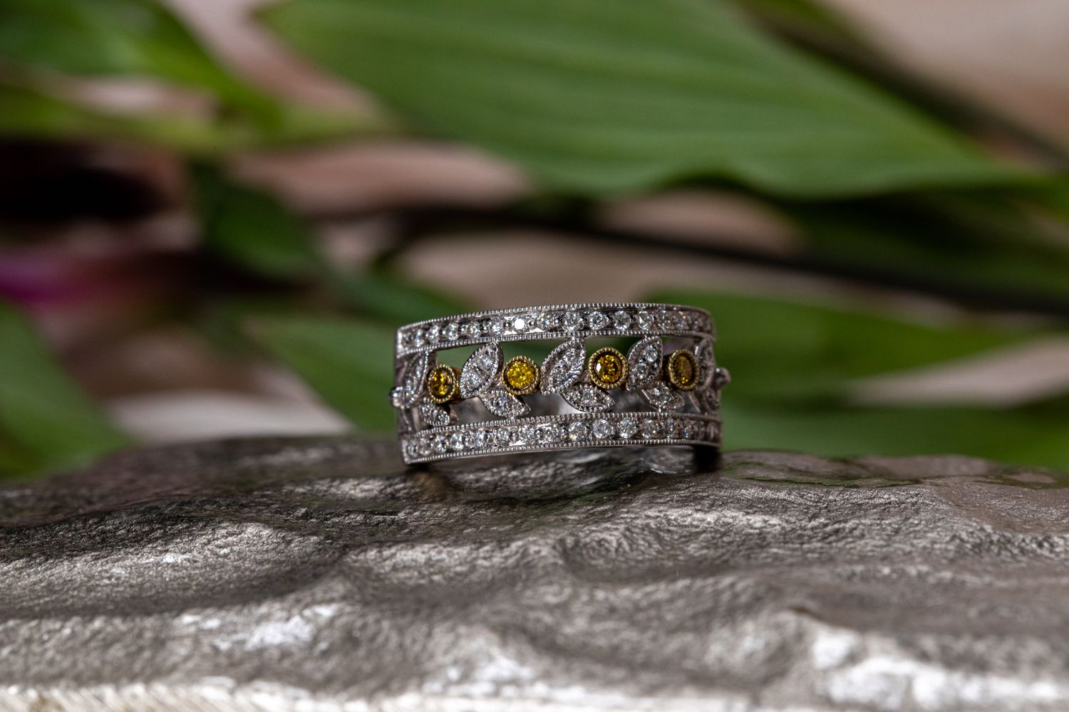 Yellow & White Natural Diamond Fashion Ring