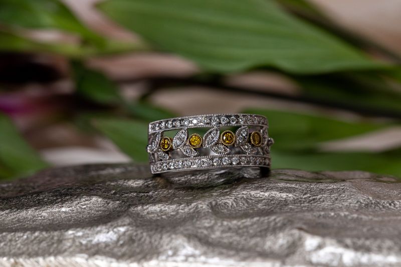 Yellow & White Natural Diamond Fashion Ring