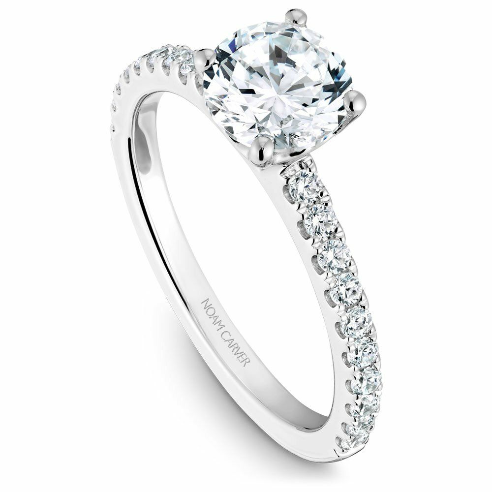 14K White Gold Engagement Ring by Noam Carver