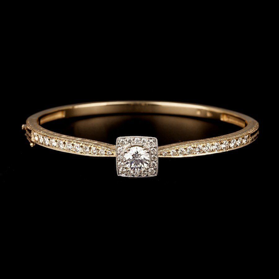 Yellow & White Gold Diamond Bangle
