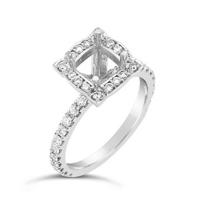 Cushion Halo Engagement Ring