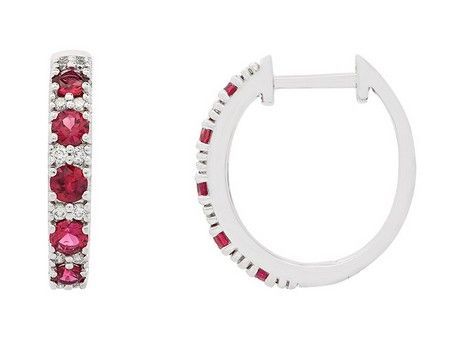 Ruby & Diamond Hoop Earring