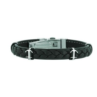 Stainless Steel 8.5" Shiny Black Weaved