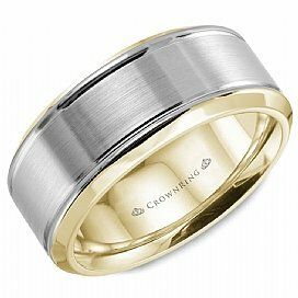8 mm 2 tone gold men band