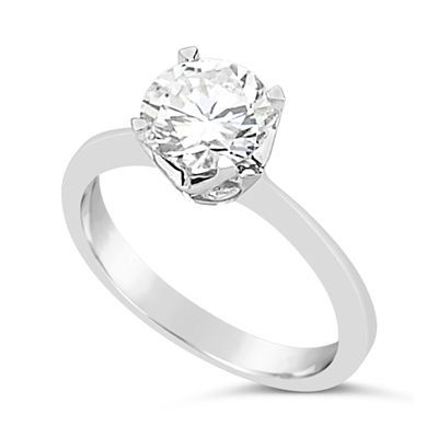 Solitaire with Tulip Head Engagement Ring