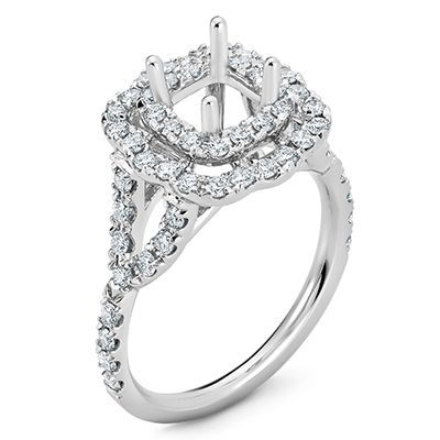 Double Halo Flower Engagement Ring