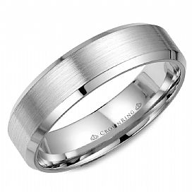 6 mm white gold men band