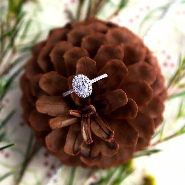 Oval Halo Diamond Engagement Ring