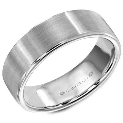 7 mm white gold men band