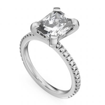Noam Carver Solitaire Emerald engagement ring