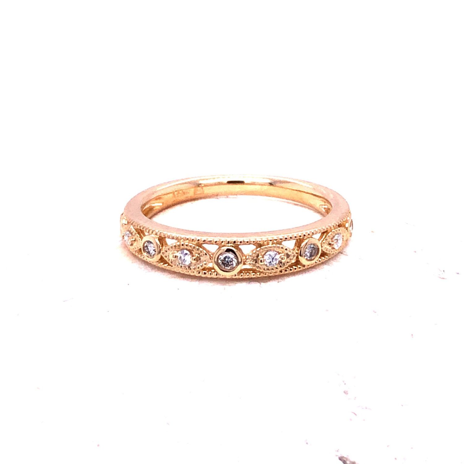 Yellow Gold Diamond Stackable Ring
