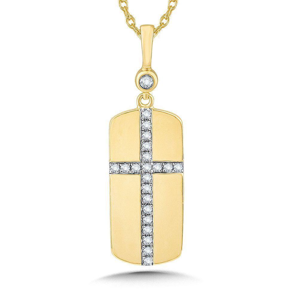 DIAMOND CROSS TAILORED TAGS FLAT PENDANT