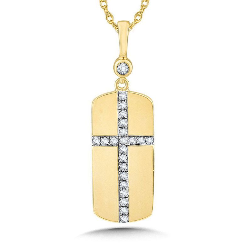 DIAMOND CROSS TAILORED TAGS FLAT PENDANT
