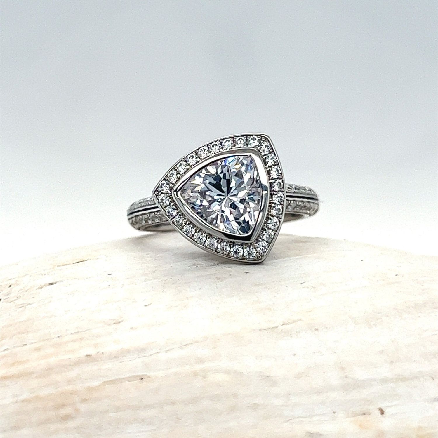 Trillion Engagement Ring by Noam Carver
