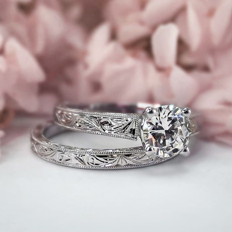 Carved Shank Noam Carver Solitaire Engagement Ring
